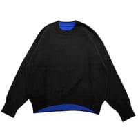 QTUME   2Wayベーシックプルオーバー      -ブラック×ブルー