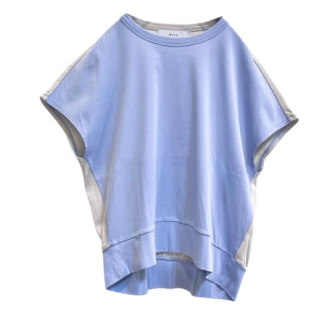 WYTE(ワイト) クリアコットンバイカラーTシャツ ブルー