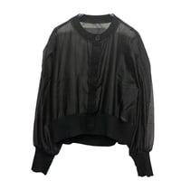 Dignte Collier    シアー切替カーディガン  -　ブラック