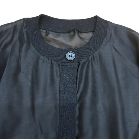 Dignte Collier    シアー切替カーディガン  -　ブラック