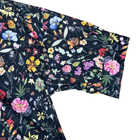 J.Sloane リバティプリント"Floral Eve"スタンドネックワンピース - ブラック