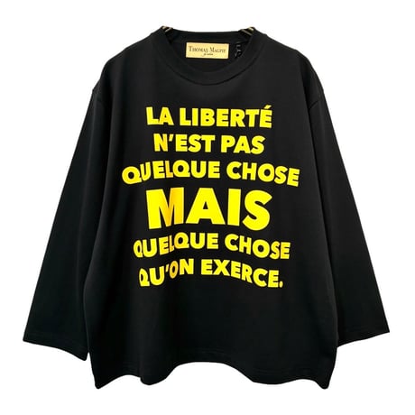 THOMAS MAGPIE      グラフィックプリント ロングスリーブTシャツ       -ブラック