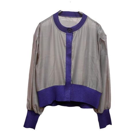 Dignte Collier    シアー切替カーディガン  -　グレー