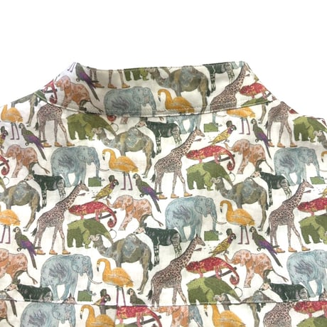 Parkes     リバティプリント"Queue for the Zoo"半袖シャツ