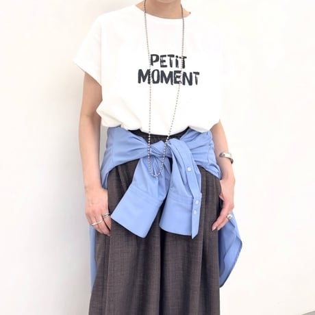 NUS フレンチスリーブロゴTシャツ - ホワイト