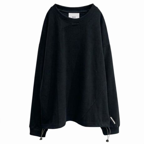 M53. ツイストドローコードロングTシャツ -ブラック