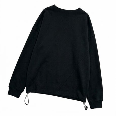 M53. ツイストドローコードロングTシャツ -ブラック