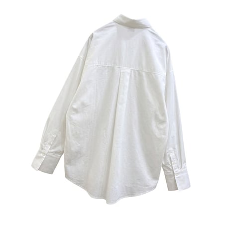LIROMA ワンポイント刺繍オーバーシャツ  ホワイト