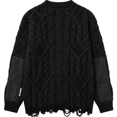M53. クラッシュケーブルニット ブラック