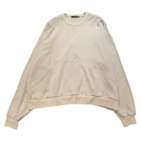 vent blanc ウール混ナチュラル裏毛デザインプルオーバー  -ベージュ
