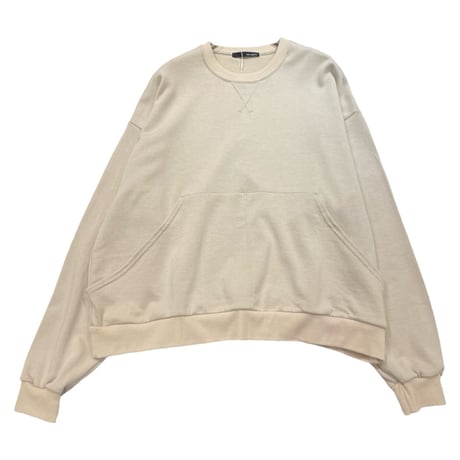 vent blanc ウール混ナチュラル裏毛デザインプルオーバー  -ベージュ