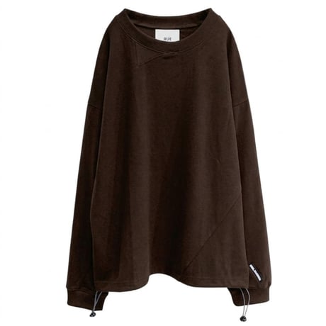 M53. ツイストドローコードロングTシャツ -ブラウン