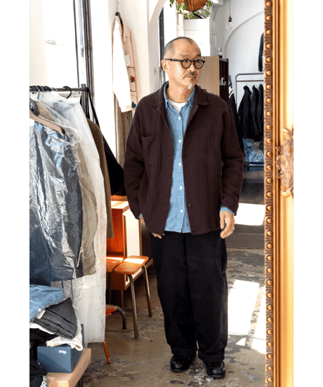Placide　Cotton Linen Chirimen Shirts Jacket