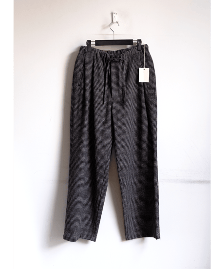 ULTERIOR　WOOL SILK CHECK DRAWSTRING PANTS