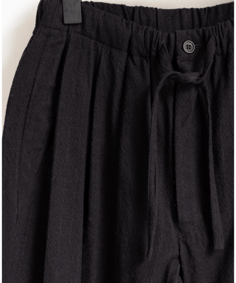 ULTERIOR　WASHED WOOL SILK STRIPE DRAWSTRING WIDE PANTS