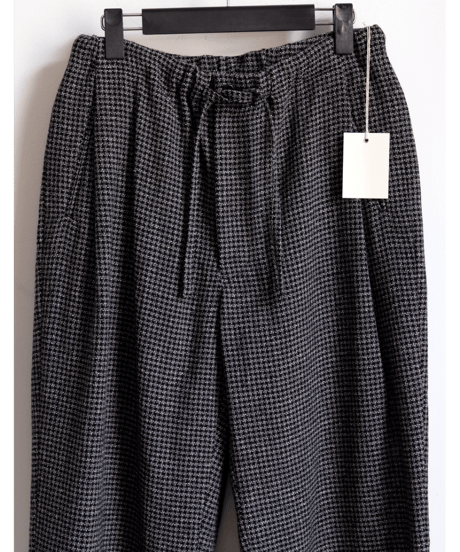 ULTERIOR　WOOL SILK CHECK DRAWSTRING PANTS