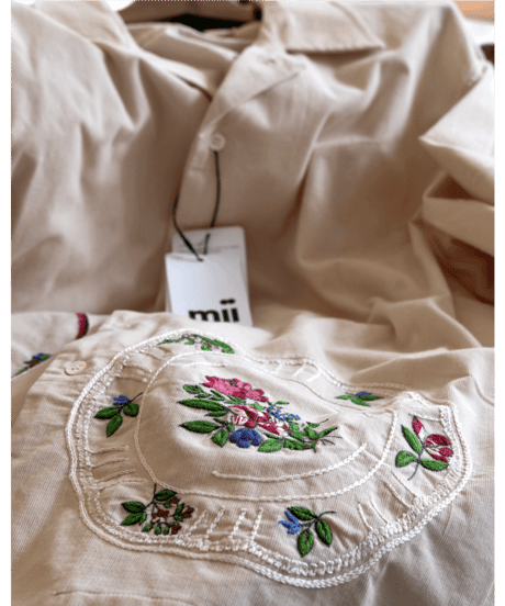 mii　FLOWER EMBROIDERED CORDUROY JACKET “SHIRT EKO”