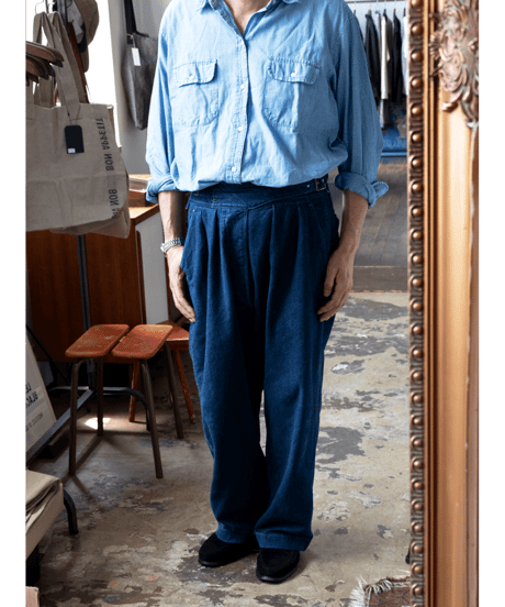 CIOTA　Denim Gurkha Pants Deep Blue