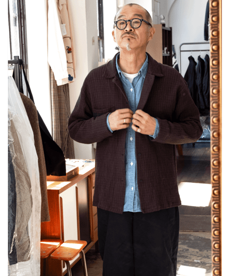 Placide　Cotton Linen Chirimen Shirts Jacket