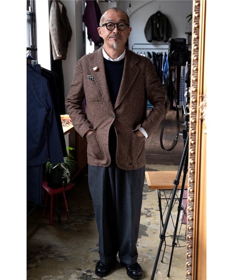 YAMAGUCHI STORE　Cotton Herringbone Tweed Jacket
