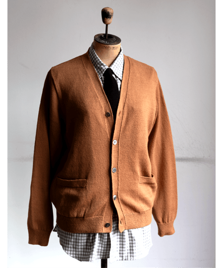 yonetomi NEW BASIC　ORGANIC BROWN COTTON KNIT CARDIGAN