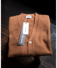 yonetomi NEW BASIC　ORGANIC BROWN COTTON KNIT CARDIGAN