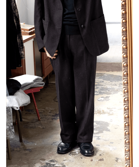 HEUGN　TROUSER113 Brown Check New STRIGHT “Carey”
