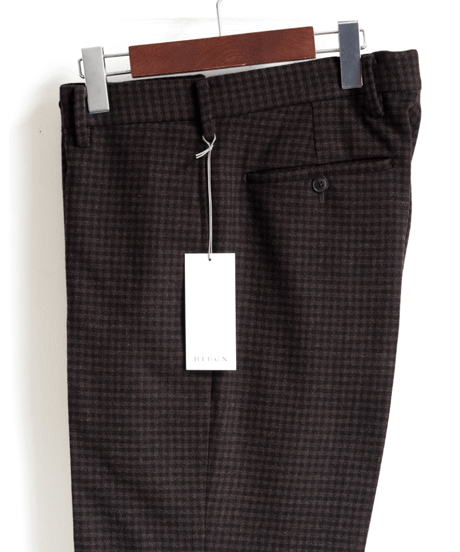 HEUGN　TROUSER113 Brown Check New STRIGHT “Carey”