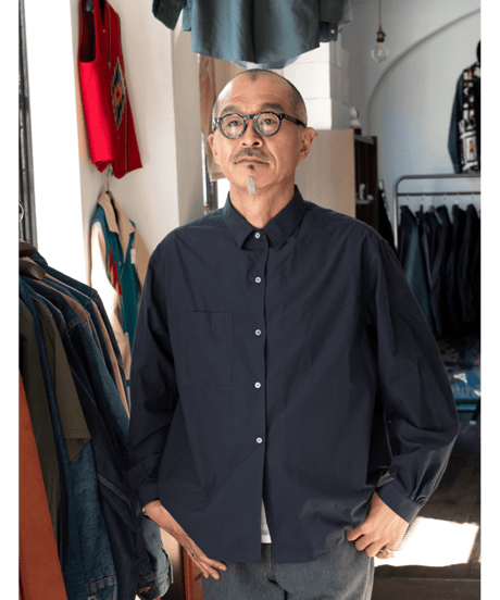 MANAVE　Switch Collar Shirt Navy