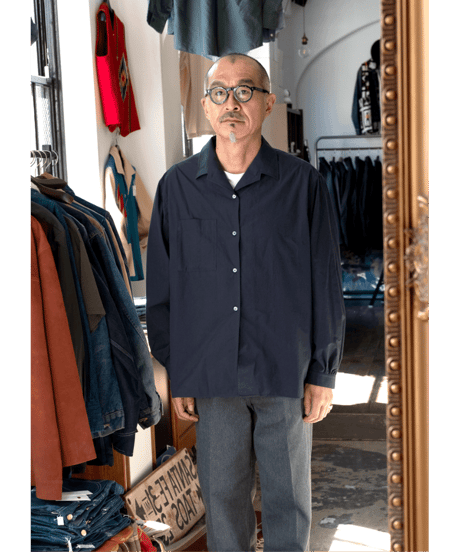 MANAVE　Switch Collar Shirt Navy