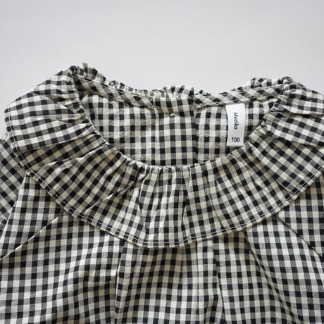 gingham Ruffle Collar Blouse (2648)