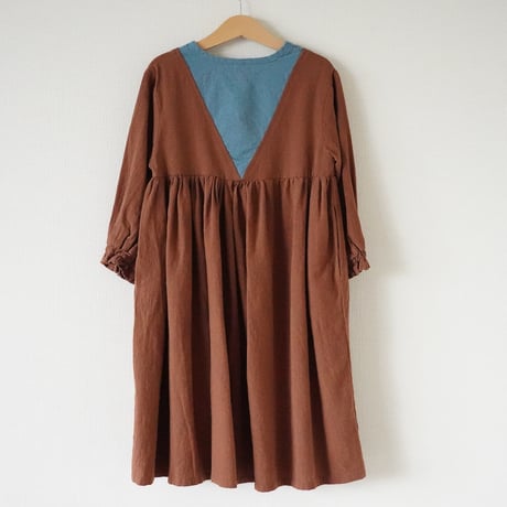 niko two-tone triangle dress - Brown / kids　（2650)