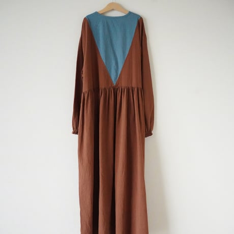 niko two-tone triangle dress - Brown / Mom　（2649）