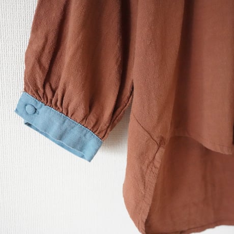 niko button shirt- Brown / kids (2652）