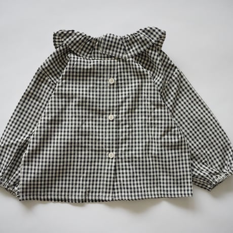 gingham Ruffle Collar Blouse (2648)