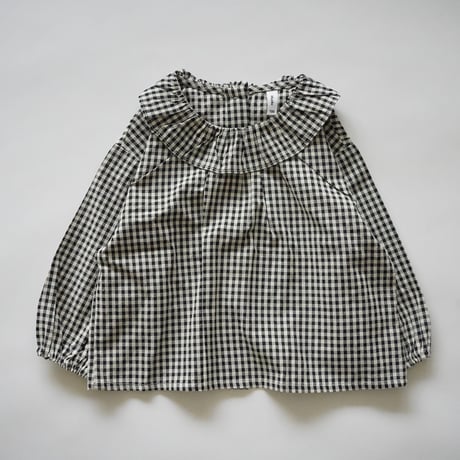 gingham Ruffle Collar Blouse (2648)