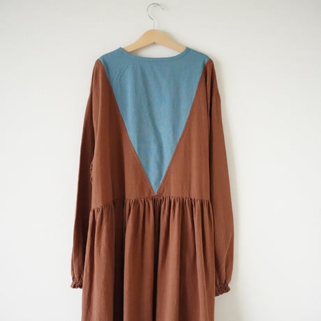 niko two-tone triangle dress - Brown / Mom　（2649）