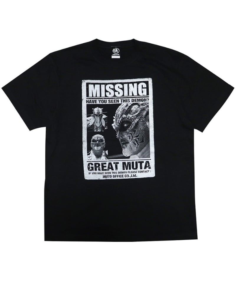 グレート・ムタ「MISSING」Tシャツ（黒） | KEIJI MUTO OFFICIAL SHOP