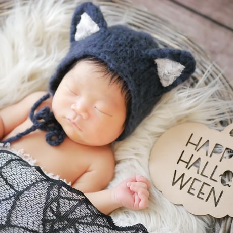 【購入者様限定】100日祝いセット限定オプション（9〜11月）　ハロウィンネコ耳ボンネット衣装を追加