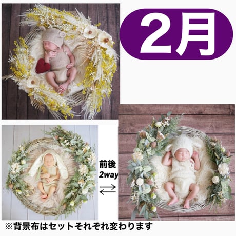 返送料別途負担【2月予定日の方事前予約枠】ホワイトミモザスワッグ＆2wayスワッグ〈NB〉