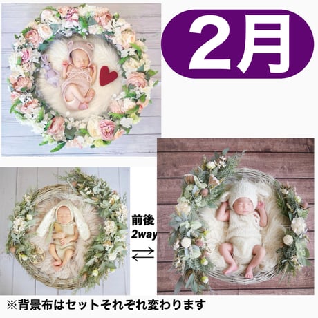 返送料別途負担【2月予定日の方事前予約枠】ゆめかわリース＆2wayスワッグ〈NB〉
