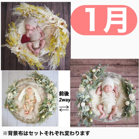 返送料別途負担【1月予定日の方事前予約枠】ホワイトミモザスワッグ＆2wayスワッグ〈NB〉