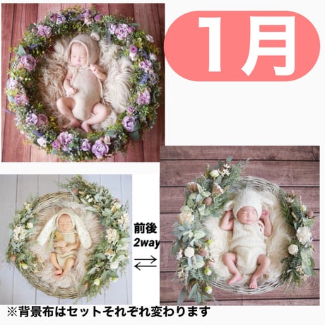 返送料別途負担【1月予定日の方事前予約枠】くすみパープルのリース＆2wayスワッグ〈NB〉