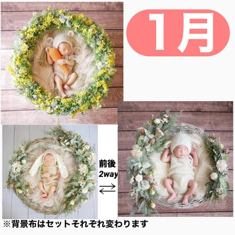 返送料別途負担【1月予定日の方事前予約枠】ミモザリース ＆2wayスワッグ〈NB〉