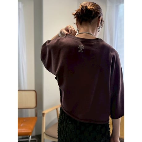 【 cafune 】 Azuma sweat half sleeve pullover