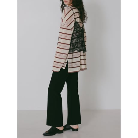 【 CHIGNON 】 ｼｱｰﾗﾝﾀﾞﾑﾎﾞｰﾀﾞｰTEE