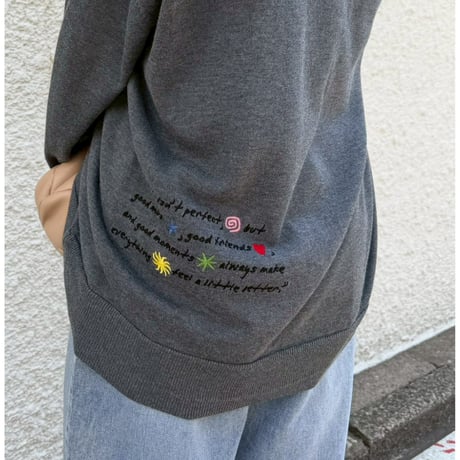【 ROSIEE 】 レタリング刺繍カーディガン