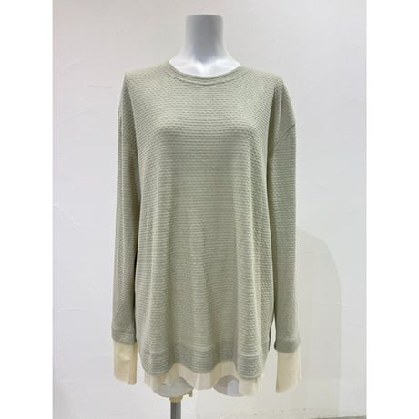 【 CYAN TOKYO 】 モザイクジャガードL/S TOPS