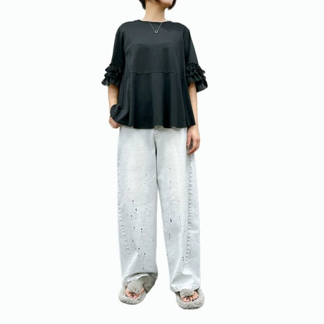 ✨再入荷✨【 ayane 】 グレイッシュデニムバレルレッグパンツ