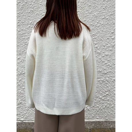 【 ROSIEE 】 フォトプリントチュール重ねゆったりニット